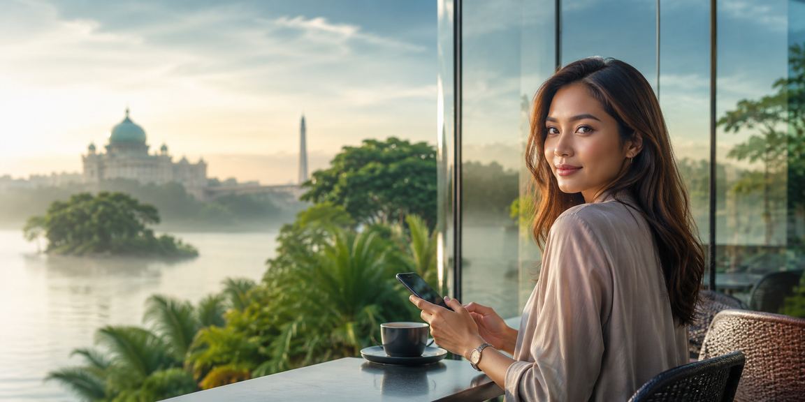 Pemain menikmati permainan slot moden di Putrajaya dengan grafik berkualiti tinggi